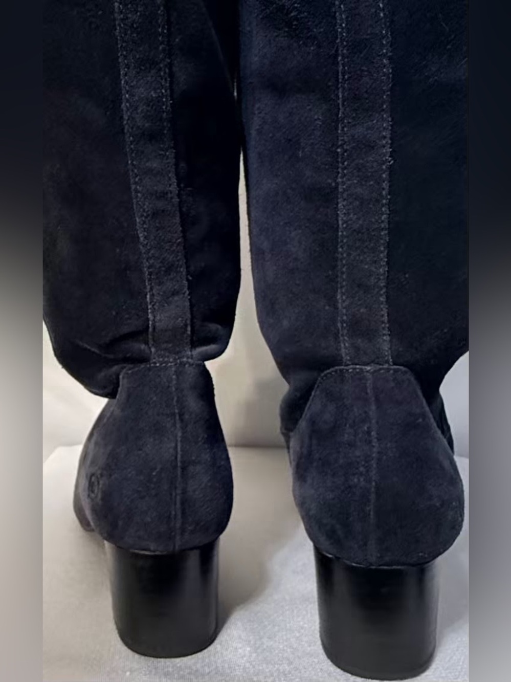 Born Avala Navy Blue Suede Knee High Riding Boots 7M - Picture 5 of 5
